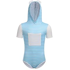 Blue - Striped Hooded