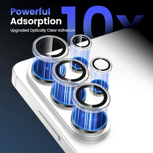 Image of Tensea (3+2 Pack Compatible with Samsung Galaxy S26 Ultra Camera Lens Protector, 9H Tempered Glass Camera Cover Screen Protector Metal Custom Ring Installation Tray