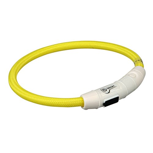 Trixie Leuchthalsband für Hunde M-L, 45 cm, pink – Leuchtendes Hundehalsband, ideal für Spaziergänge im Dunkeln – Aufladbar und individuell einstellbar - 12707