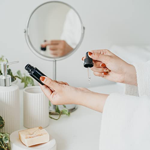 Infinity Jars 10 Ml (.34 Fl Oz) 10-Pack Set Black Ultraviolet Glass Bottle W/ Glass Eye Dropper #TOP6