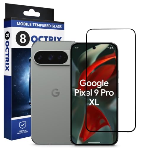 Image of Military-Grade Gorilla Tempered Glass Screen Protector for Google Pixel 9 Pro XL (Black) | 9H Hardness | Edge-to-Edge Full Coverage | HD Clarity | Scratch & Drop Protection