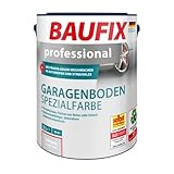 BAUFIX professional Garagenboden Spezialfarbe, Garagenbodenfarbe lichtgrau, 5 Liter, beständige Farbe für Garagenboden, für innen und außen geeignet, beständig gegen Weichmacher in Autoreifen