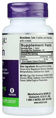 Natrol Biotin Max 10000 Mcg, 100 Tablets - image 6