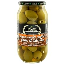 Tassos Double Stuffed Jalapeno And Garlic Super Mammoth Olives Imported From Greece 35.27oz