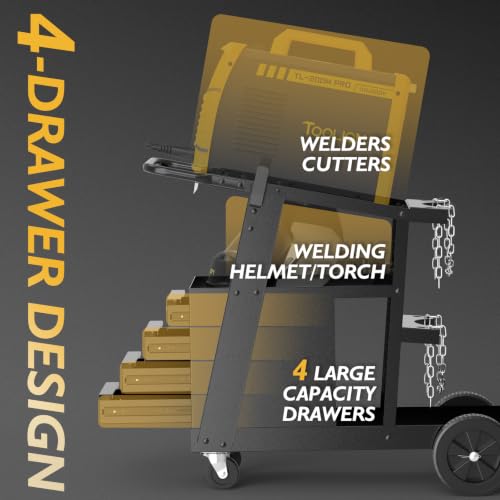 Image of TOOLIOM Welding Cart with 4 Drawers, 245 lb Capacity