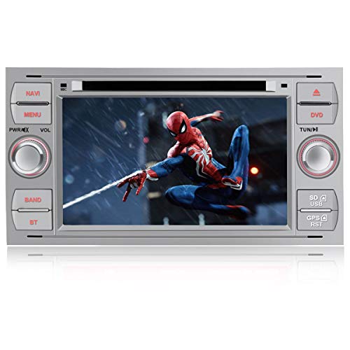 AWESAFE Autoradio pour Ford Focus 7 Pouces stéréo 2 Din avec CD DVD USB SD Bluetooth 720P vidéo FM AM RDS Système Wince Argent