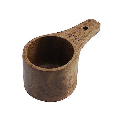 Mewutal 1PCS 1/4 Wooden Measuring Cup 1/4 Cup Wood Kitchen Measuring Spoon