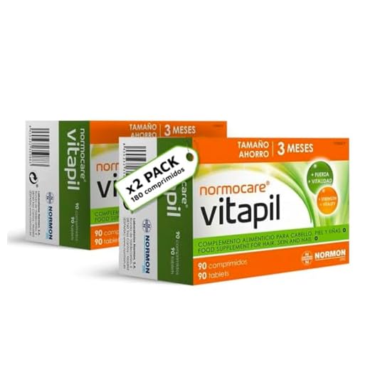 Normocare Vitapil 90 Pack x2. 180 comprimidos en total. Pelo, piel y uñas.
