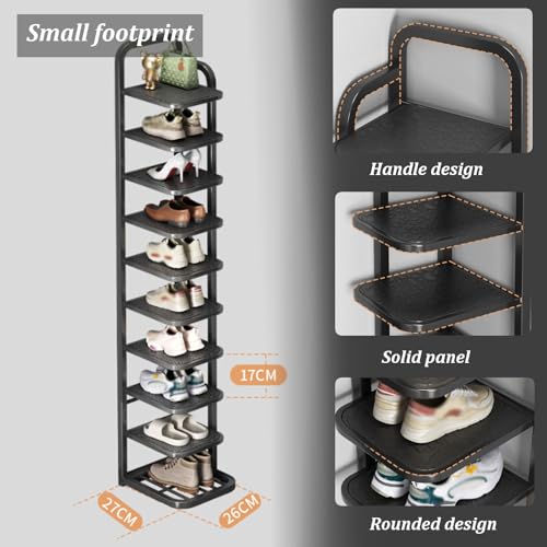 Étagère à chaussures en métal multicouche meuble de rangement vertical maison - 8
