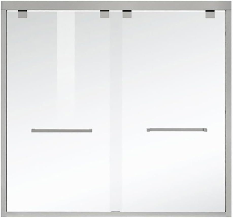 Elegant Kitchen and Bath Trenton Semi-Frameless Aluminum Tub Door in Nickel