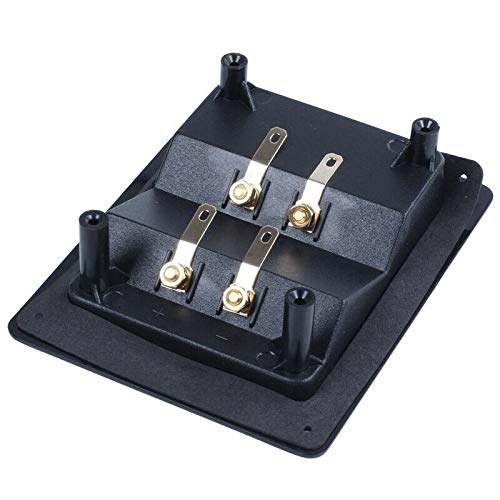 PRAV® 1X(Bi-Amp Speaker Terminal Cup Junction Box Gold Banana Binding Post D4T3)