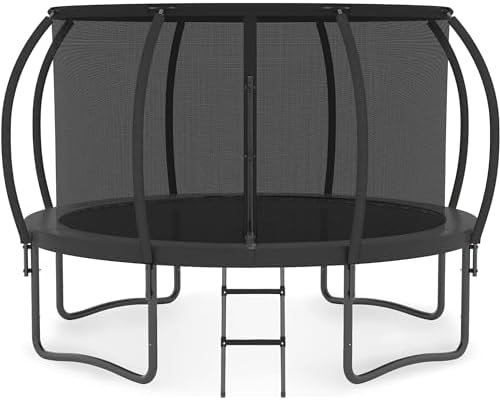 ALTLER Trampoline 12FT 14FT Enclosure Net Outdoor Jump for Kids and Adults Round ASTM Approved Heavy-Duty Bounce Mat with Enhanced Weight Capacity