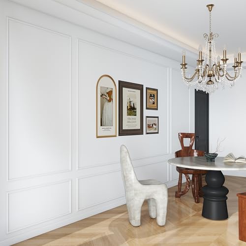 Image of Pangda Peel and Stick Wall Molding Kit, 3D Premade Accent Molding Wainscoting Panel for Interior Wall Moulding Decor, Ready to Assemble Wainscoting Accent Panel(3 Set,35 x 68in + 99 x 68in)