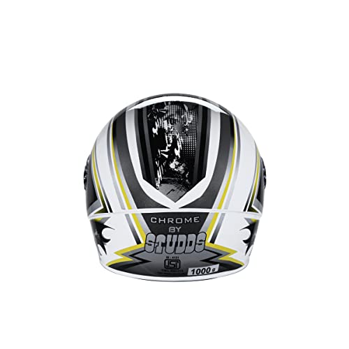 Image of Studds Chrome Super D1 Full Face Helmet (White & Grey, M)