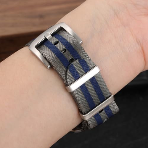 watchdives Nylon Watch Band 18mm 20mm 22mm Multicolor Replacement Watch Straps for Men Women (Gray Blue, 18mm)