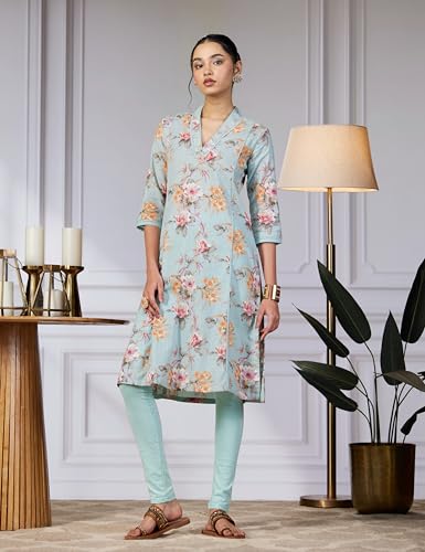 Image of BIBA Polyester Printed Straight Casual Kurtas