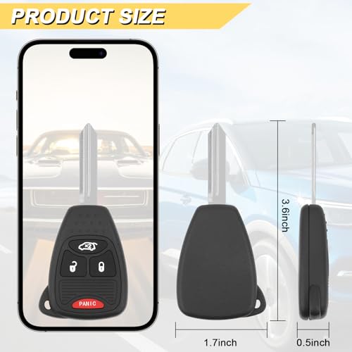 Vurkcy Key Fob Replacement for 2007-2016 Compass/ 07-18 Patriot/ 06-16 Wrangler/ 04-09 Dodge Durango/ 06-08 Ram/ 07-13 Caliber/ 08-14 Avenger/ 11-14 Chrysler 200/07-09 Sebring, OHT692427AA,2Pcs by Vurkcy - Used condition - Image 4