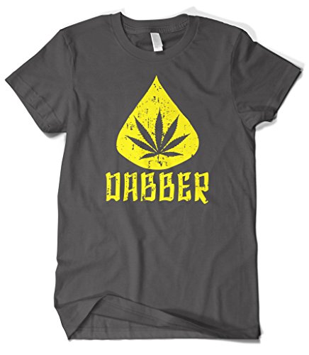 Cybertela Men's Marijuana Dabber, Weed Cannabis 420 T-Shirt (Charcoal, Large)