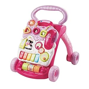 VTech Baby Spiel- und Laufwagen pink – Lauflernwagen mit regulierbarer Geschwindigkeit, Musik und abnehmbarem Spielboard…