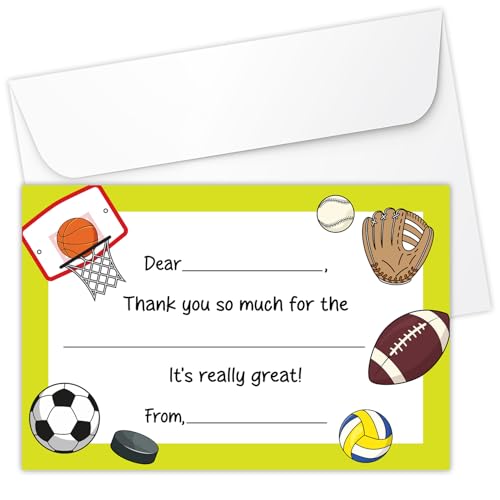 Cartes de remerciement sport Zodvery 10,2x15,2cm vierges pour vacances D14