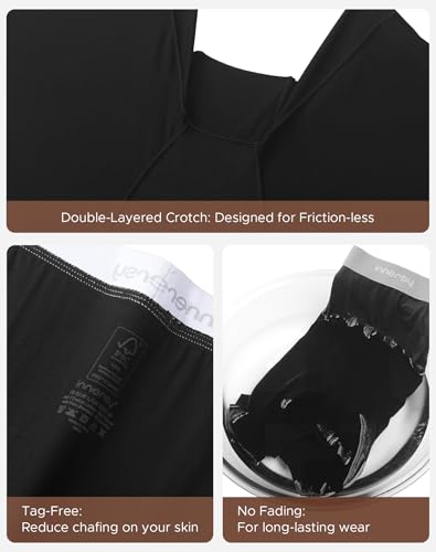 Image of INNERSY Boy Shorts Underwear for Women High Waisted Ladies Panties Boxer Briefs Breathable Stretch 5 Pack