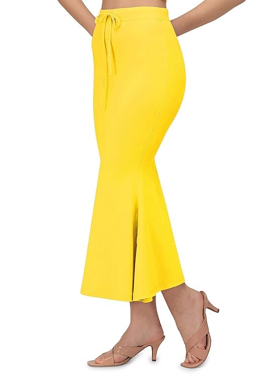 Image of Saree Shapewear Petticoat for Women Cotton Blended Lycra Body Shaper Peticoat, Long Under Skirt Dress for Saree,Stretchable Fishcut Innerwear for Ladies Saree in Party