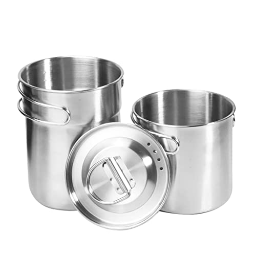 Tasses de camping en acier inoxydable avec poignée pliante pour cuisine extérieure