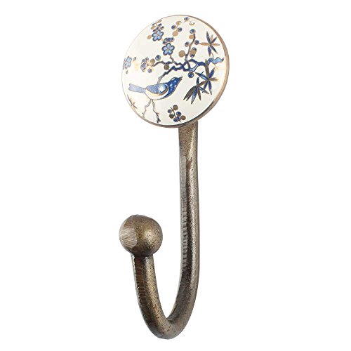 Image of IndianShelf 6 Set Ceramic Heavy Duty Decorative Key Holder, Key Wall Hooks for Hanging Coats, Jackets, Leash, Hat, Towel, Backpack, Purse, Handbag :White
