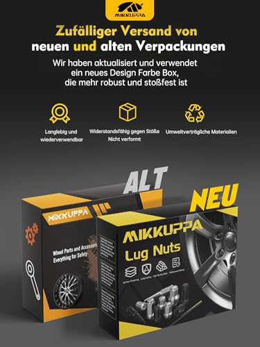 MIKKUPPA M12x1,5 Chrom Radmuttern SW19 20 Stück OEM Factory Style für meisten Ford Fiesta Focus Fusion Fabrik Räder Eichel Sitz Muttern geschlossenes Ende Lug Nuts