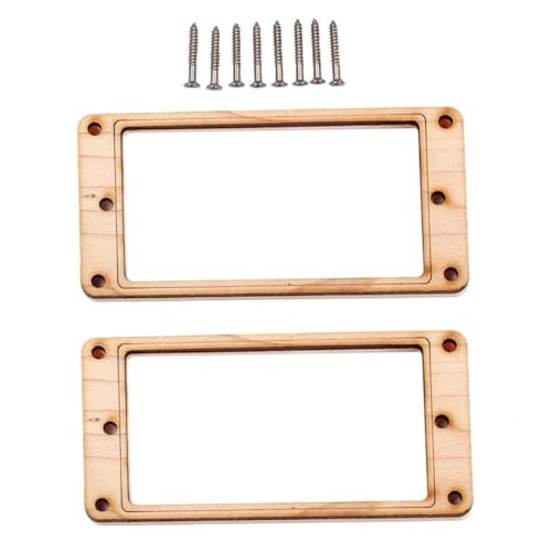 VICASKY 2個メイプルウッド プラスチック 傾斜型 ダブルコイル エレキギター ピックアップリング ハムバッカー マウントフレーム ねじ付き ゴールデン