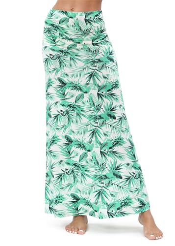 Image of Urban CoCo Women's Stylish Spandex Comfy Fold-Over Flare Long Maxi Skirt