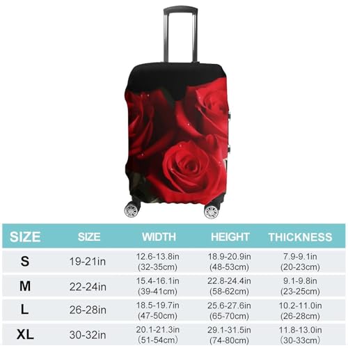Carry on Luggage Cover Red Roses Suitcase Covers for Luggages Tsa Approved Travel Luggage Sleeve Protector Elastic Suitcase Protector Anti-Scratch Washable Fits 19-30 Inch Case -S2