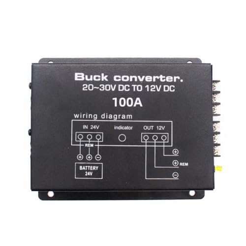 Convertidor de 24V a 12V 100A: reductor eléctrico para coche y carrito golf