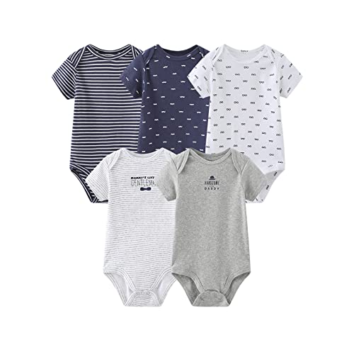 Image of MAMIMAKA Baby Bodysuit Short Sleeve one-Piece Newborn Baby Clothes for Baby Boy and Girls