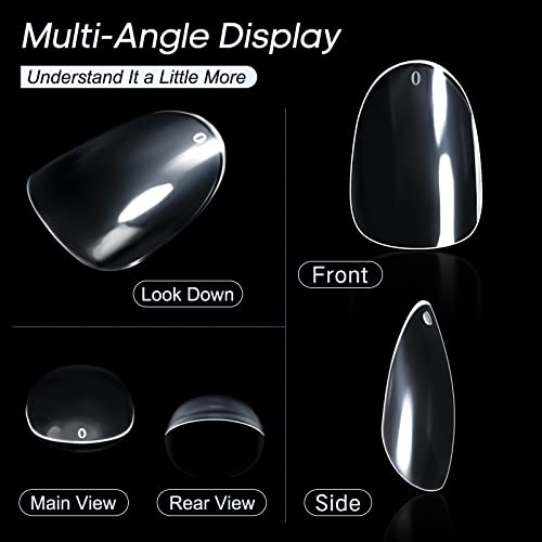 Ranrose Short Oval False Nail Tips-240Pcs Short Soft Gel Full Cover Almond Shape Nail Tips Round Soft Gel Nail Tips For Nail Extension Tips #TOP1