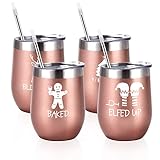 Drunk Christmas Funny Wine Tumbler Set, 12 Oz Stainless Steel Wine Tumbler for Women Friends Men,...