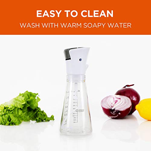 COMMERCIAL CHEF Salad Dressing Mixer for Homemade Salad Dressings, Dressing Bottle with Button to Mix, Dressing Container with Pour Spouts, Shaker Bottle for Ranch, Vinaigrette, and More