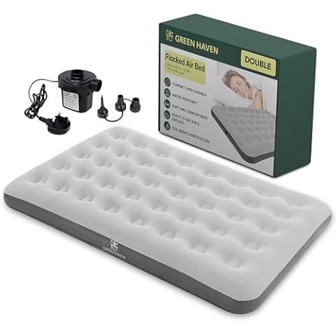 Green Haven Premium Double Air Bed with Pump Cover