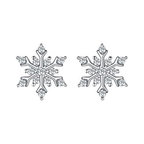 EleQueen 925 Silver Snowflake Earrings Cover