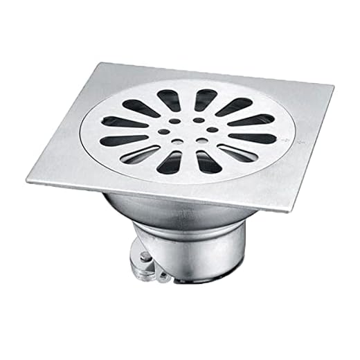 Anti-Odore Scarico a Pavimento Quadrato Acciaio Inossidabile. Scarico Pavimento dell'inserto della Piastrella Bagno, con Copertura del Filtro Rimovibile