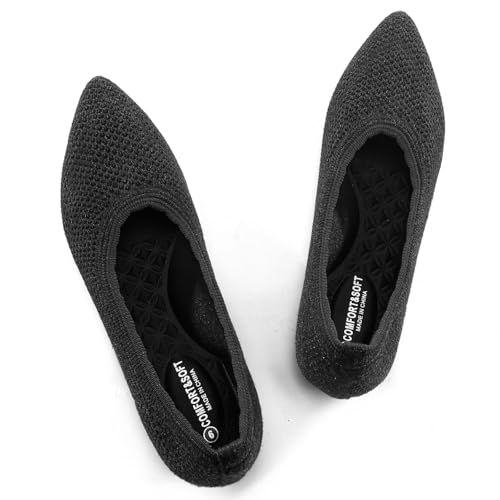 Image of Frank Mully Womens Pointed Toe Flats Knit Dress Shoes Comfort Women Shoes Softable