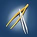 Azlon 516555-0003 Yellow Laboratory Tweezers/Forceps with Sharp Ends, 180 mm Overall Length (Pack of 6)