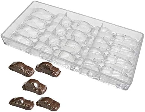 JoyGlobal Polycarbonate 20 Cavity Car Shape Chocolate Mold DIY Mould (Output Weight Approx 12 Grams)