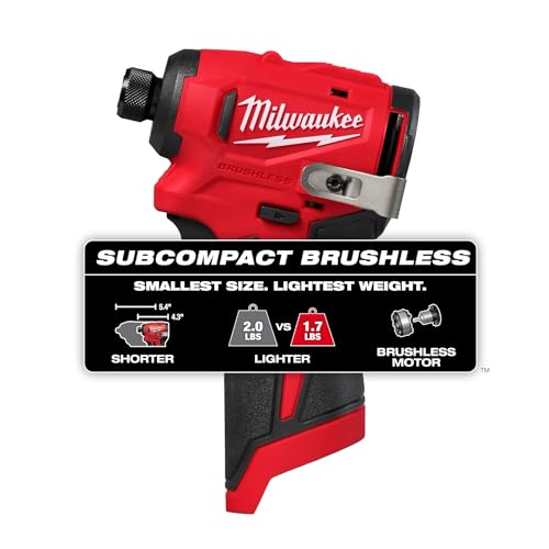 Milwaukee M12 Subcompact Brushless 1/4 Inch Hex Impact Driver (Bare Tool)