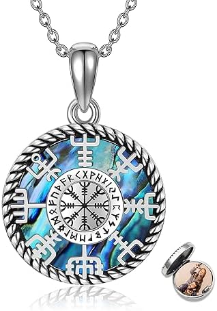 CUPENDA Viking Compass/Tetragrammaton Pentagram/Mjolnir Hammer Necklace Sterling Silver Vegvisir Runes/Thor Hammer Pentacle Necklace Pagan Norse Jewelry Gifts for Women Men