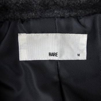 【美品】HARE ハイショクPコート アウター　ブラック Amazon.co.jp: ハレ HARE Pコート ピーコート ミドル丈 ダブル