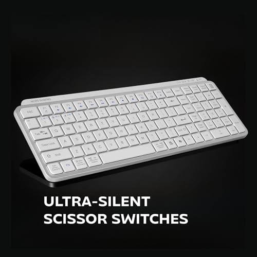 Clavier sans fil compact Mars Gaming MK-SILENKEYS Blanc Bluetooth multi-dispositif - 3