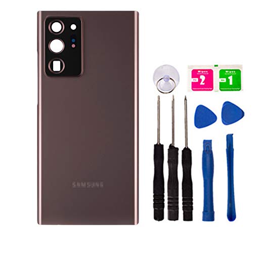 Replacement Back Glass Covers Battery Back Housing Door for Samsung Galaxy Note 20 Ultra 5G with Preinstalled Adhesive + Repair Part Tool (Gold)