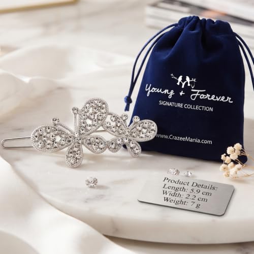 Image of Young & Forever Gift Special Fashion Celestial Stars Flower Butterfly Gold Plated Crystal Barrette Hair Clip /Pin Hair Accessories for women