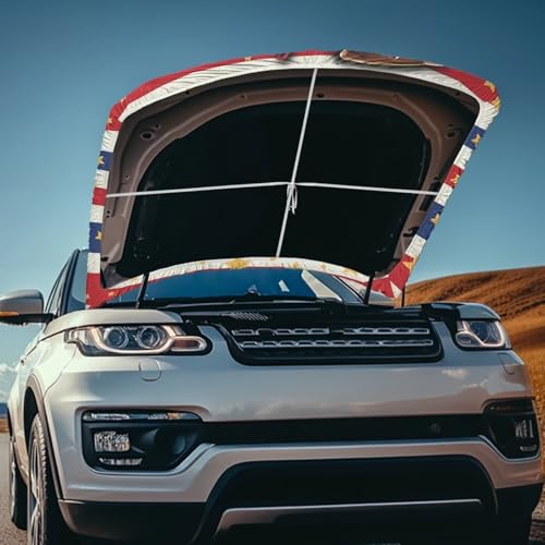 Image of 250th Anniversary USA Car Hood Cover Stretchable Polyester,Engine Cover，Elastic Fabrics Can be Washed,Car Bonnet All-Season Protection